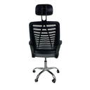 Ver imagem 5 de Cadeira Escritório Diretor Oficial Tela Mesh Apoio Nuca - Preto Cinza + E-book