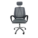 Ver imagem 4 de Cadeira Escritório Diretor Oficial Tela Mesh Apoio Nuca - Preto Cinza + E-book