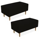 Ver imagem 1 de Kit 02 Puffs Cléo W01 Pés Palito 90 Cm Suede Preto
