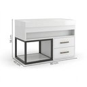 Ver imagem 2 de Balcão New 80 MDF 15mm 2 Gavetas com Tampo e Nicho 80cm Cor Noce - Belizze Móveis