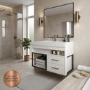 Ver imagem 3 de Balcão New 80 MDF 15mm 2 Gavetas com Tampo e Nicho 80cm Cor Noce - Belizze Móveis