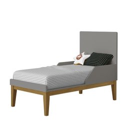 Dormitório Infantil Classic 2 Portas, Cômoda 1 Porta, Berço Cinza com Pés Amadeirado e Colchão - Rel - 6
