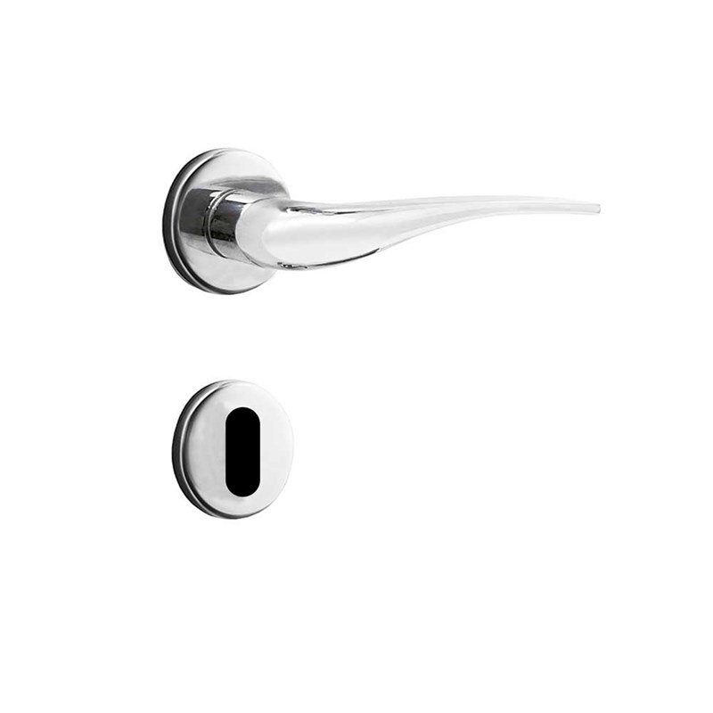 Fechadura para Porta Interna Cromada 40mm com Roseta Mz930 Standard Papaiz - 1