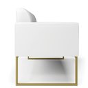 Ver imagem 4 de Sofá Namoradeira Base Industrial Dourado Marisa Corano Branco D03 - D'Rossi