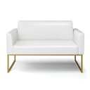 Ver imagem 1 de Sofá Namoradeira Base Industrial Dourado Marisa Corano Branco D03 - D'Rossi