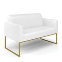 Ver imagem 3 de Sofá Namoradeira Base Industrial Dourado Marisa Corano Branco D03 - D'Rossi