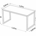 Ver imagem 3 de Mesa Madeira Quadro 1,37m Slin Marrom/Noce/Preto