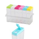 Ver imagem 1 de Organizador Tempero Acrílico Porta Condimento 7 Peças Transparente