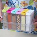 Ver imagem 5 de Organizador Tempero Acrílico Porta Condimento 7 Peças Transparente