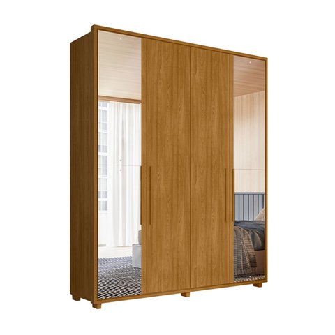 Guarda Roupas 100% Mdf 2 Espelhos 4 Portas 187cm Greco 182 Espazzo Madetec