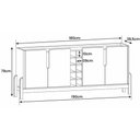 Ver imagem 2 de Aparador Buffet Lizz com Adega 190cm Cinza Pérola Marrom