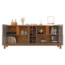 Ver imagem 3 de Aparador Buffet Lizz com Adega 190cm Cinza Pérola Marrom