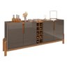 Aparador Buffet Lizz com Adega 190cm Cinza Pérola Marrom - 4
