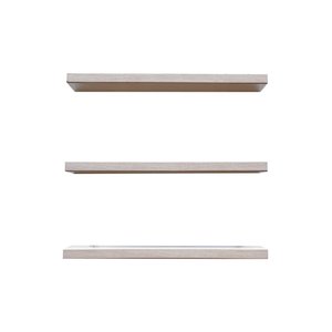 Kit 3 Prateleiras 100% MDF cor SNOW 30x10x1,5cm + Suporte de instalação