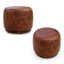 Ver imagem 1 de Kit 02 Puffs Decorativos Orgânicos Molly Redondo Couríssimo Whisky - Desk Design Cor Whisky