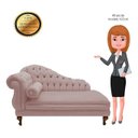 Ver imagem 4 de Recamier Divã Larissa 150cm Direito Suede:rose/liso