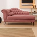 Ver imagem 1 de Recamier Divã Larissa 150cm Direito Suede:rose/liso