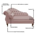 Ver imagem 5 de Recamier Divã Larissa 150cm Direito Suede:rose/liso