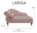 Ver imagem 3 de Recamier Divã Larissa 150cm Direito Suede:rose/liso