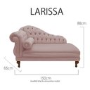 Ver imagem 3 de Recamier Divã Larissa 150cm Direito Suede:rose/liso