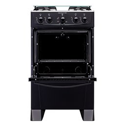 Fogão Atlas 4 Bocas Coliseum Plus com Mesa de Inox Preto Bivolt - 4