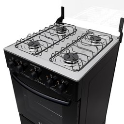 Fogão Atlas 4 Bocas Coliseum Plus com Mesa de Inox Preto Bivolt - 6