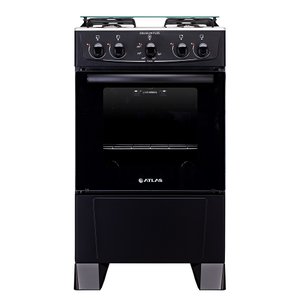 Fogão Atlas 4 Bocas Coliseum Plus com Mesa de Inox Preto Bivolt