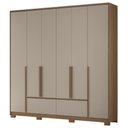 Ver imagem 1 de Guarda Roupa Casal 217cm 6 Portas Denali Carvalho/Fendi Z17 - Mpozenato