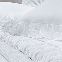 Jogo de Cama Clássico King Size Branco 400 Fios Egípcio 100% Algodão 4 Peças - 2