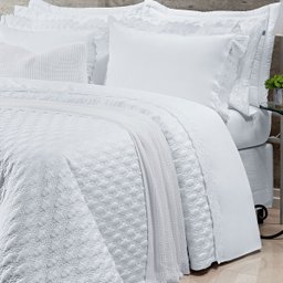 Jogo de Cama Clássico King Size Branco 400 Fios Egípcio 100% Algodão 4 Peças - 1