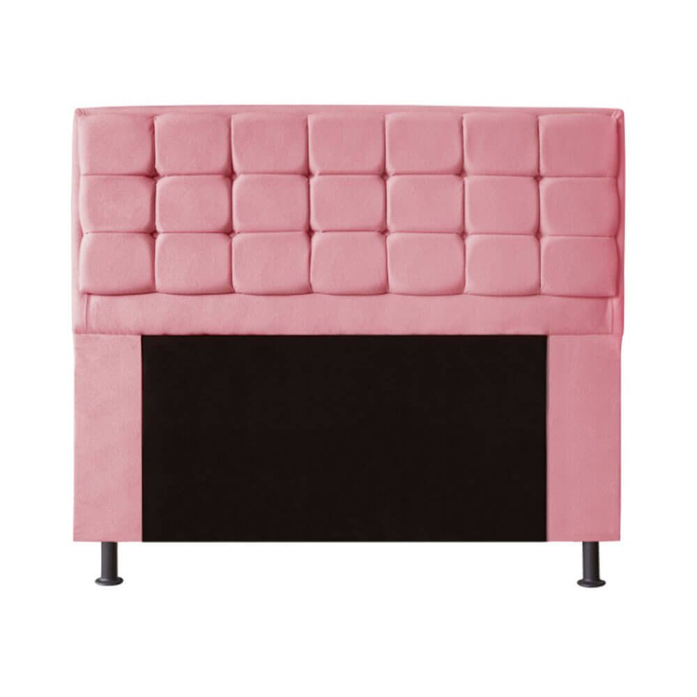 Kit Cabeceira + Calçadeira Baú Copenhague Queen Size 160cm Suede - Ecotec Decor:Rosa - 2