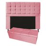 Kit Cabeceira + Calçadeira Baú Copenhague Queen Size 160cm Suede - Ecotec Decor:Rosa - 1