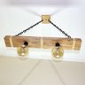 Luminária Lustre Pendente Rústico Retro Madeira 65cm - 5