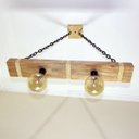 Ver imagem 5 de Luminária Lustre Pendente Rústico Retro Madeira 65cm