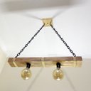 Ver imagem 4 de Luminária Lustre Pendente Rústico Retro Madeira 65cm