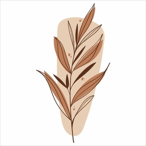 Adesivo Floral Boho Marrom Estilo Nórdico 31x60 Minimalista Mod.03