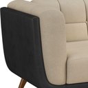 Ver imagem 6 de Sofá Coin 3 Lugares 240cm Preto Courino e Bouclê Suave Sallar Home