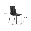 Ver imagem 7 de Kit 4 Cadeiras Estofadas Lucy Aço Carbono Couro Pu Preto