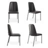 Kit 4 Cadeiras Estofadas Lucy Aço Carbono Couro Pu Preto - 2