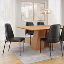 Ver imagem 1 de Kit 4 Cadeiras Estofadas Lucy Aço Carbono Couro Pu Preto