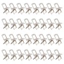 Ver imagem 4 de Kit 8 Conjuntos De Mesa Com 4 Cadeiras De Madeira Dobravel 120X70 Sem Pintura/Crua - Marrom