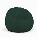 Ver imagem 2 de Poltrona Decorativa Orgânica Fixa com Puff Nuvem Boucle Verde Escuro Loja Sheep