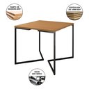 Ver imagem 3 de Jogo de Mesa Industrial Base Preta Tampo Quadrado 90cm Canela com 4 Poltronas Estofadas Vermelho