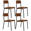 Ver imagem 1 de Kit 04 Cadeiras Estofada para Sala de Jantar Sense Preto C01 Courino Caramelo - Lyam Decor