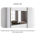 Ver imagem 5 de Guarda Roupa Casal Sienna com Espelho e Gaveteiro Milão com Chave Neve - Novo Horizonte
