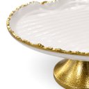 Ver imagem 5 de Centro de Mesa em Formato de Coração Dourado com Branco Perolado a: 15cm C: 27cm