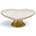 Ver imagem 3 de Centro de Mesa em Formato de Coração Dourado com Branco Perolado a: 15cm C: 27cm