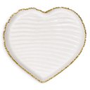 Ver imagem 4 de Centro de Mesa em Formato de Coração Dourado com Branco Perolado a: 15cm C: 27cm
