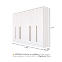 Ver imagem 6 de Guarda-Roupa Casal 6 Portas 8 Gavetas Yescasa Branco Neve Portugal