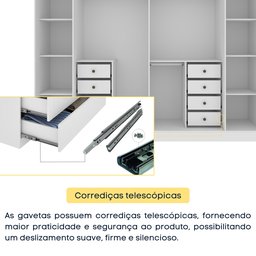 Guarda-roupa Casal 6 Portas 8 Gavetas Portugal Espresso Móveis - 16